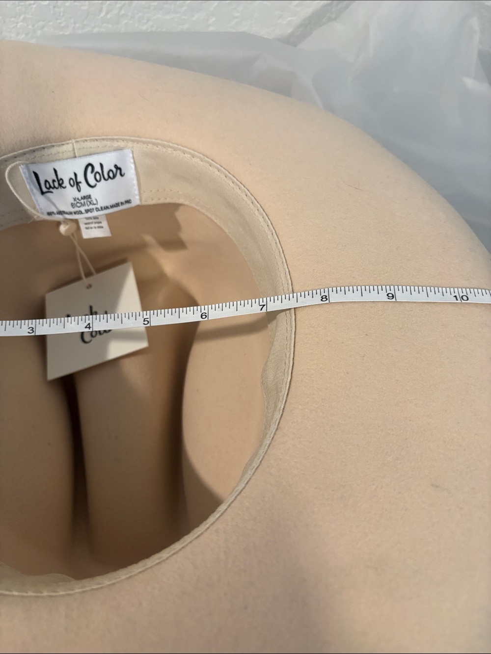 Lack Of Color Ivory Goldfinger Wide Brim 100% Wool Hat SZ XL Desert Boho NWT - Picture 5 of 13